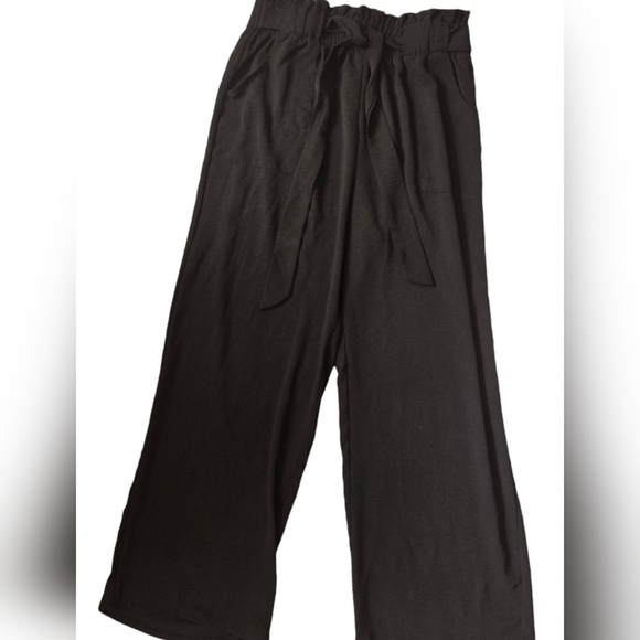 NWOT IWOLLENCE Wide Leg Pants/High Waist, Black, Women's Size Large - Picture 3 of 13